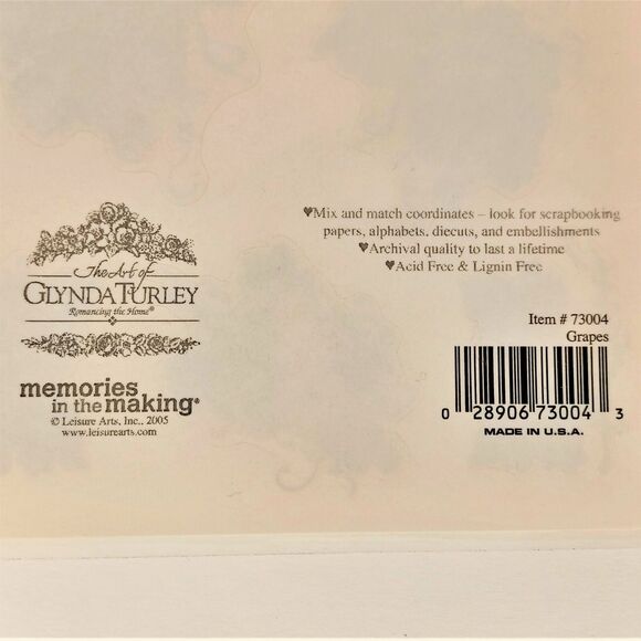 Lot/5 Sheets Glynda Turley 2005 Stickers Grapes Grape Leaves Leisure Arts crafts - Picture 4 of 4